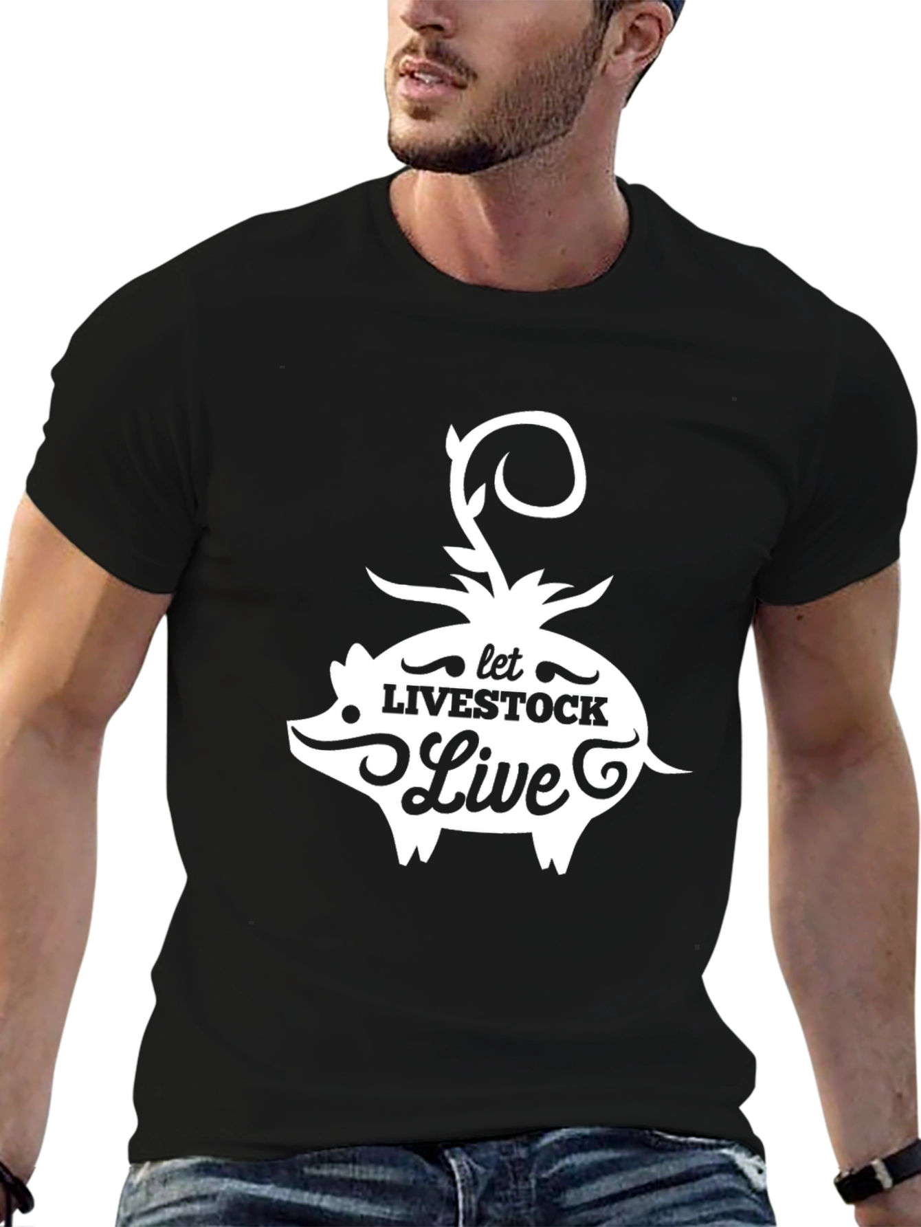 Let Livestock Live Pig Graphic T-Shirt