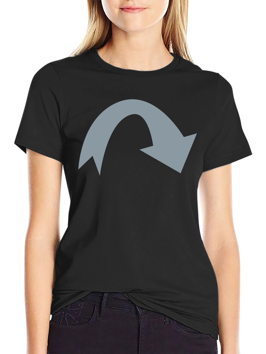 Mens Black T-Shirt with Grey Arrow Graphic