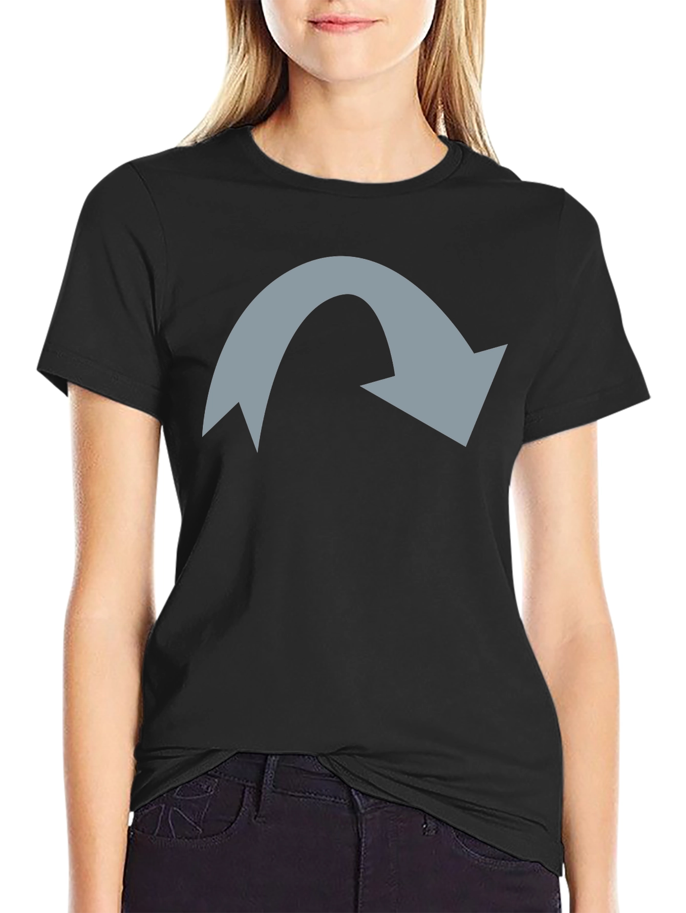 Mens Black T-Shirt with Grey Arrow Graphic