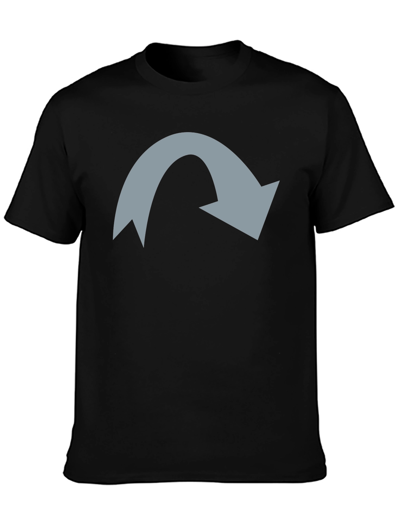 Mens Black T-Shirt with Grey Arrow Graphic