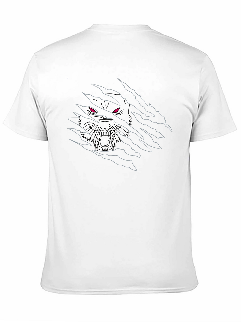 Mens Black T-Shirt with Wolf Design