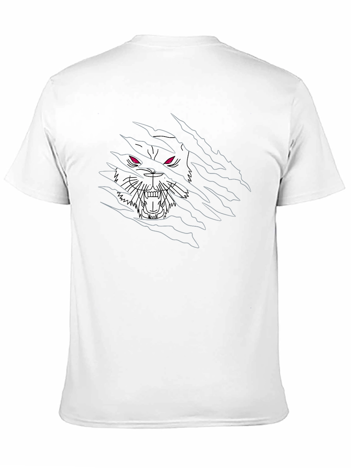Mens Black T-Shirt with Wolf Design