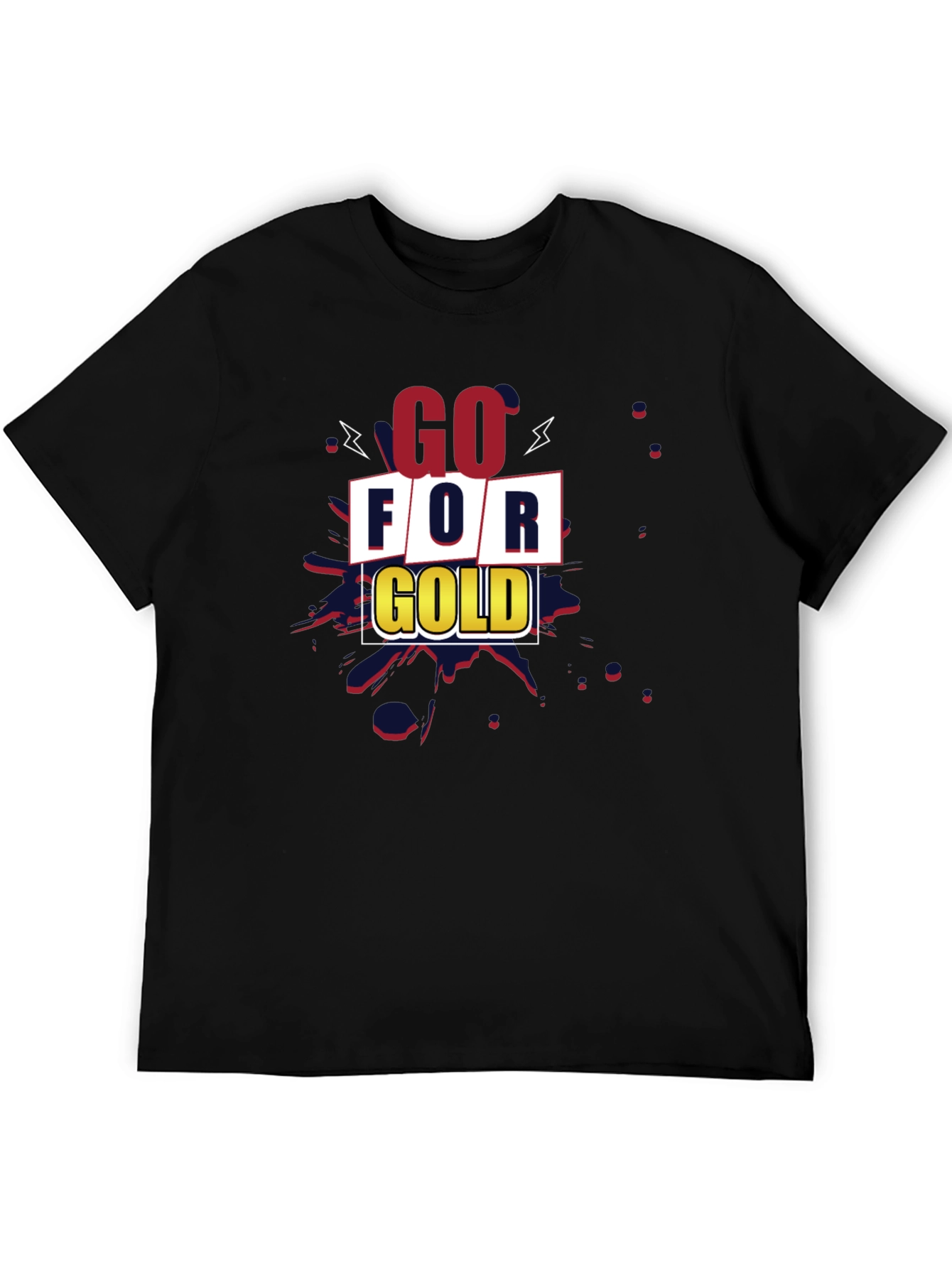 Go For Gold Graphic Tee - Black Short Sleeve
