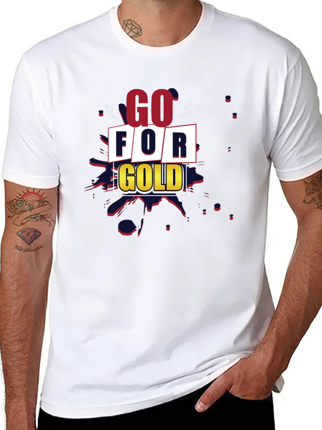 Go For Gold Graphic Tee - Black Short Sleeve