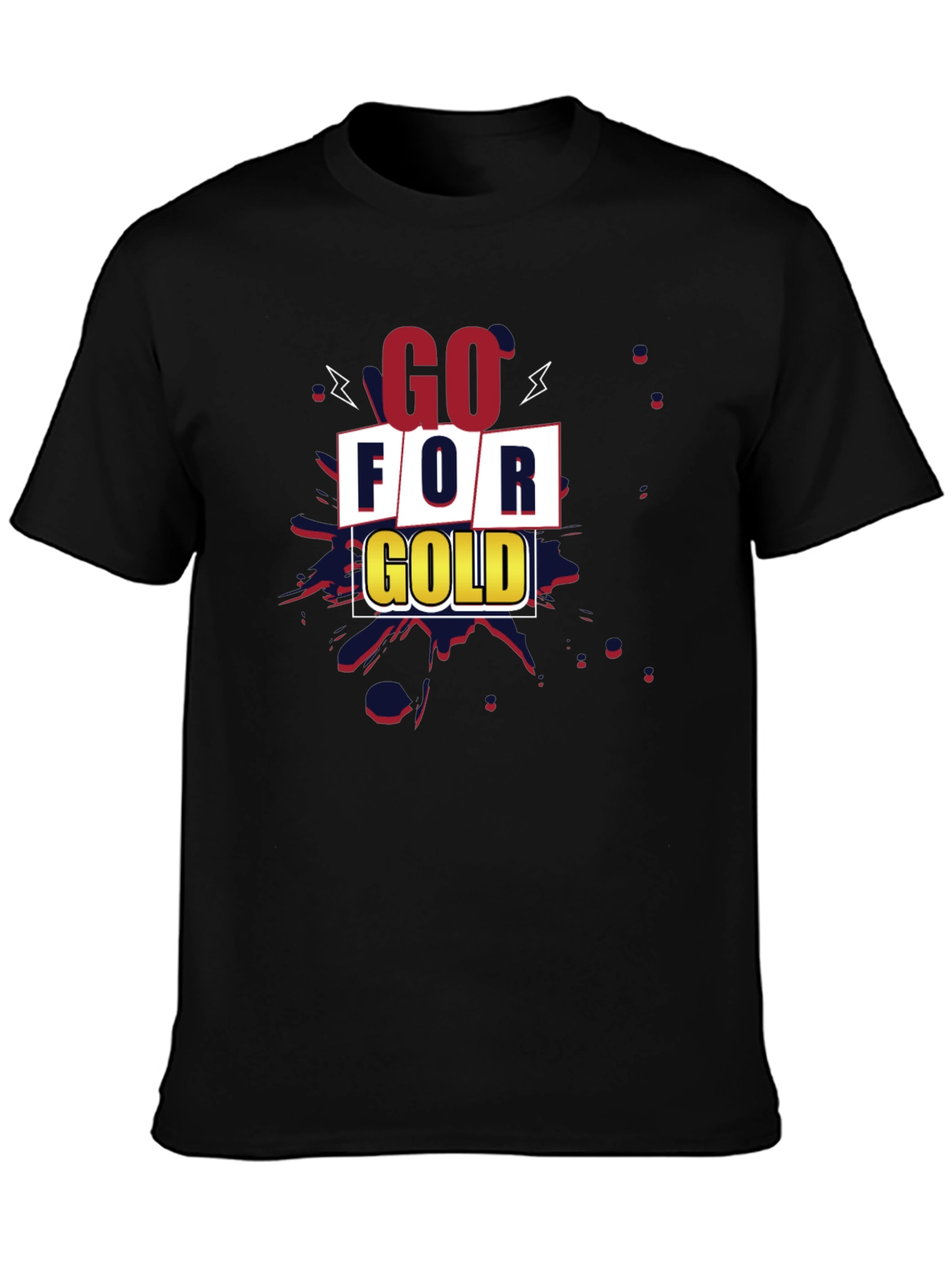 Go For Gold Graphic Tee - Black Short Sleeve