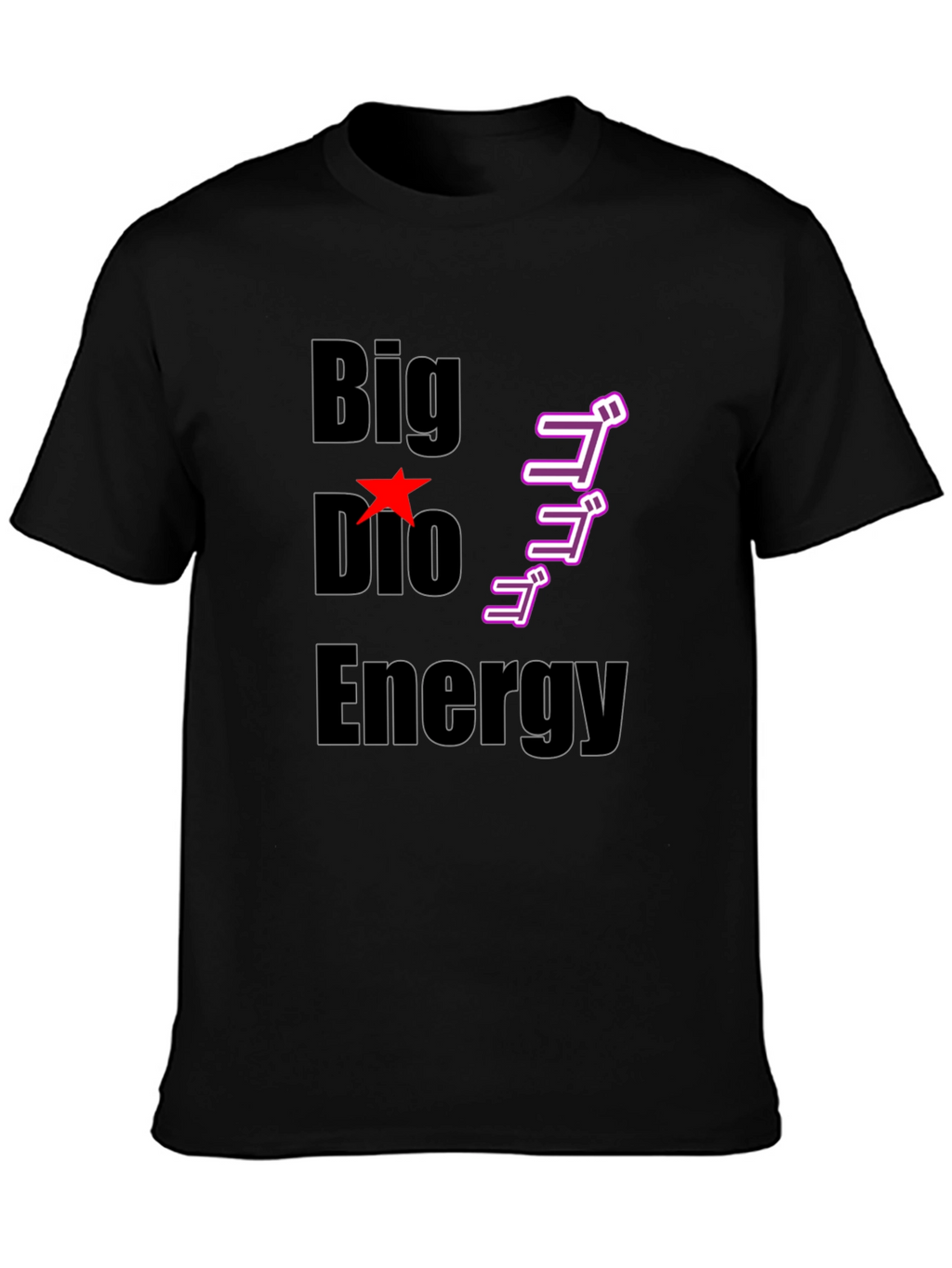 Big Dio Energy Black T-Shirt - Anime Inspired