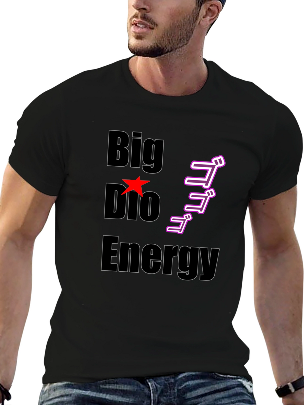 Big Dio Energy Black T-Shirt - Anime Inspired