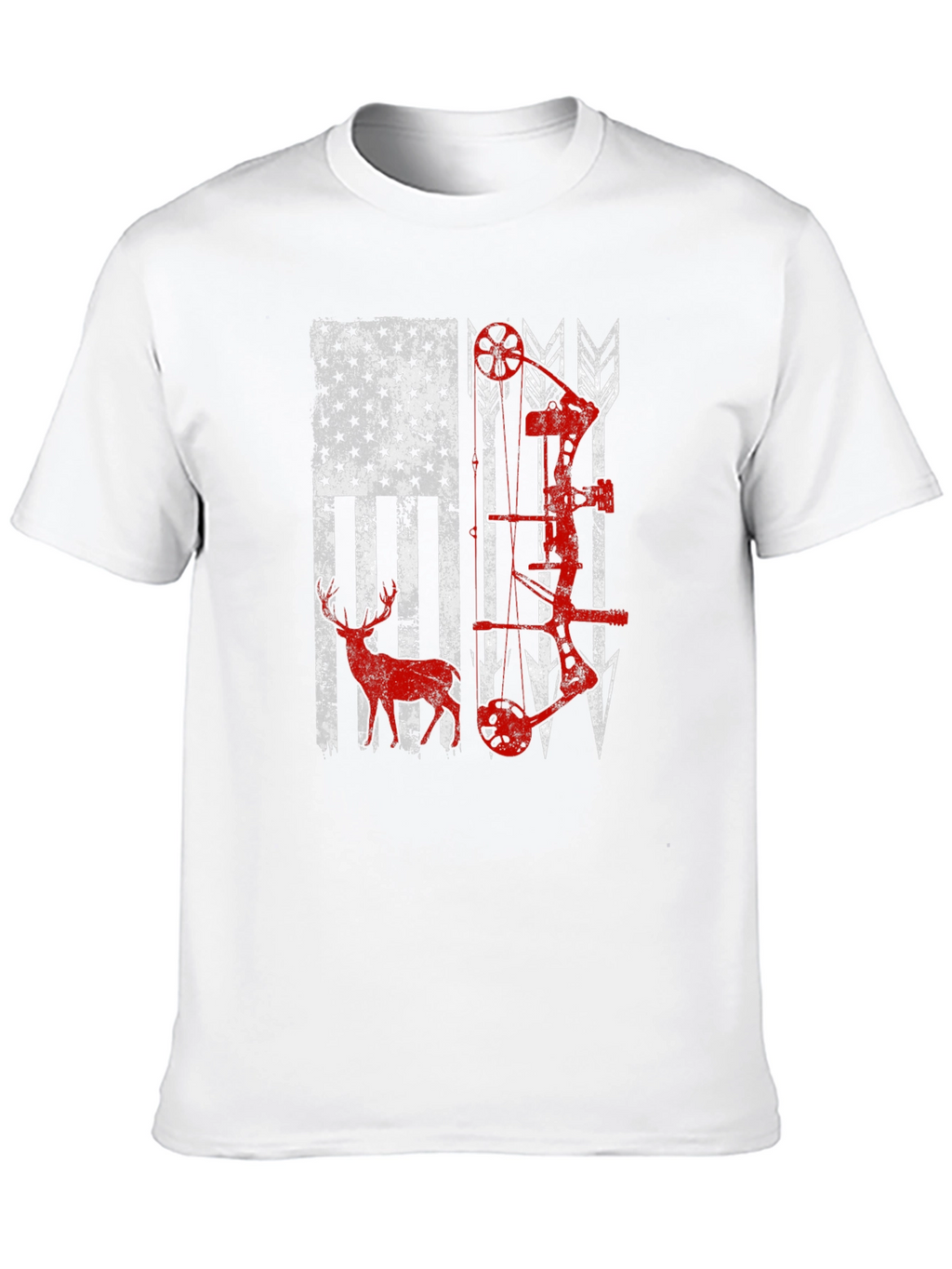 American Flag Deer & Bow Hunting T-Shirt