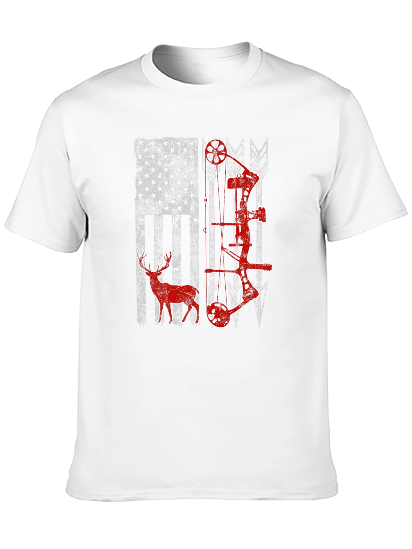 American Flag Deer & Bow Hunting T-Shirt
