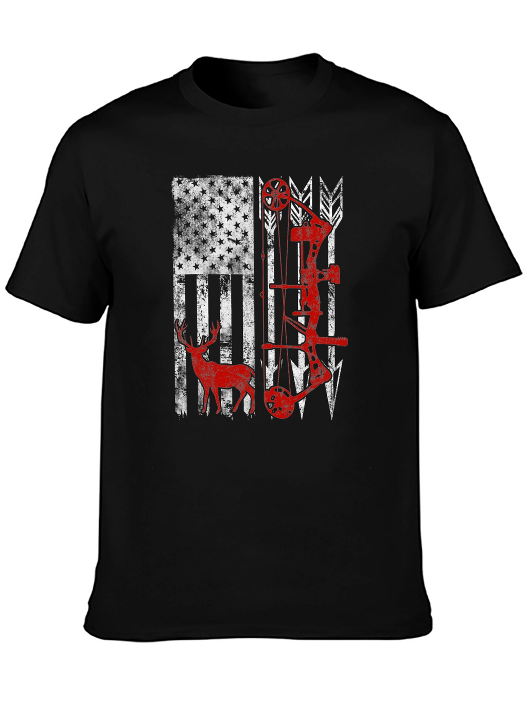 American Flag Deer & Bow Hunting T-Shirt