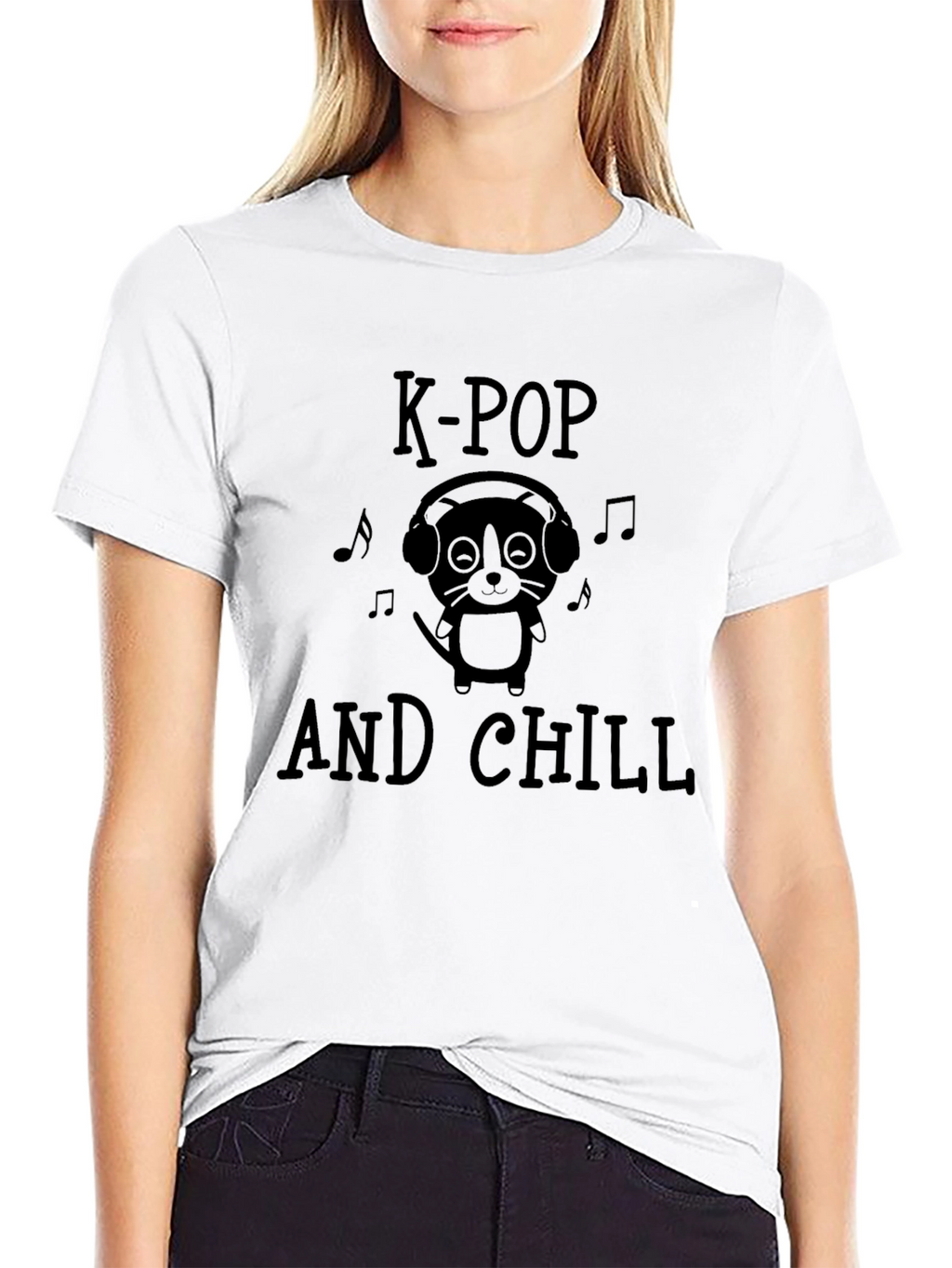 K-Pop and Chill Black Graphic Tee
