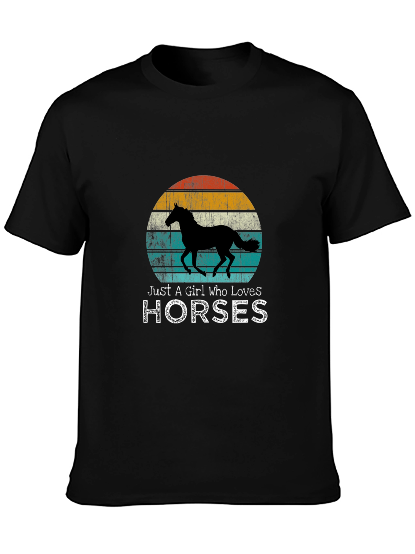 Horse Lover T-Shirt - Vintage Sunset Design