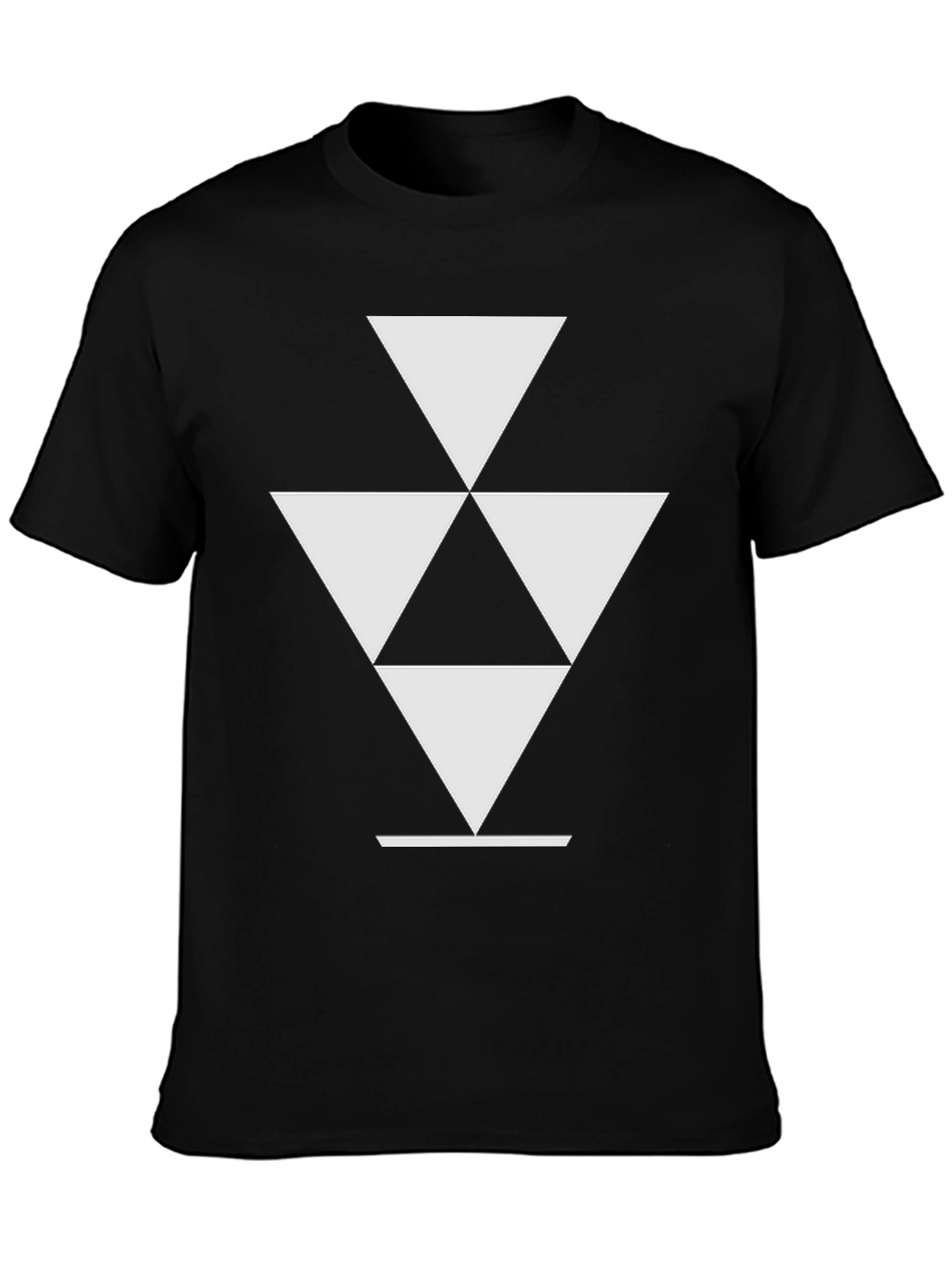 Geometric Triangle Graphic Tee - Stylish Black T-Shirt