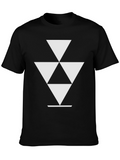 Geometric Triangle Graphic Tee - Stylish Black T-Shirt