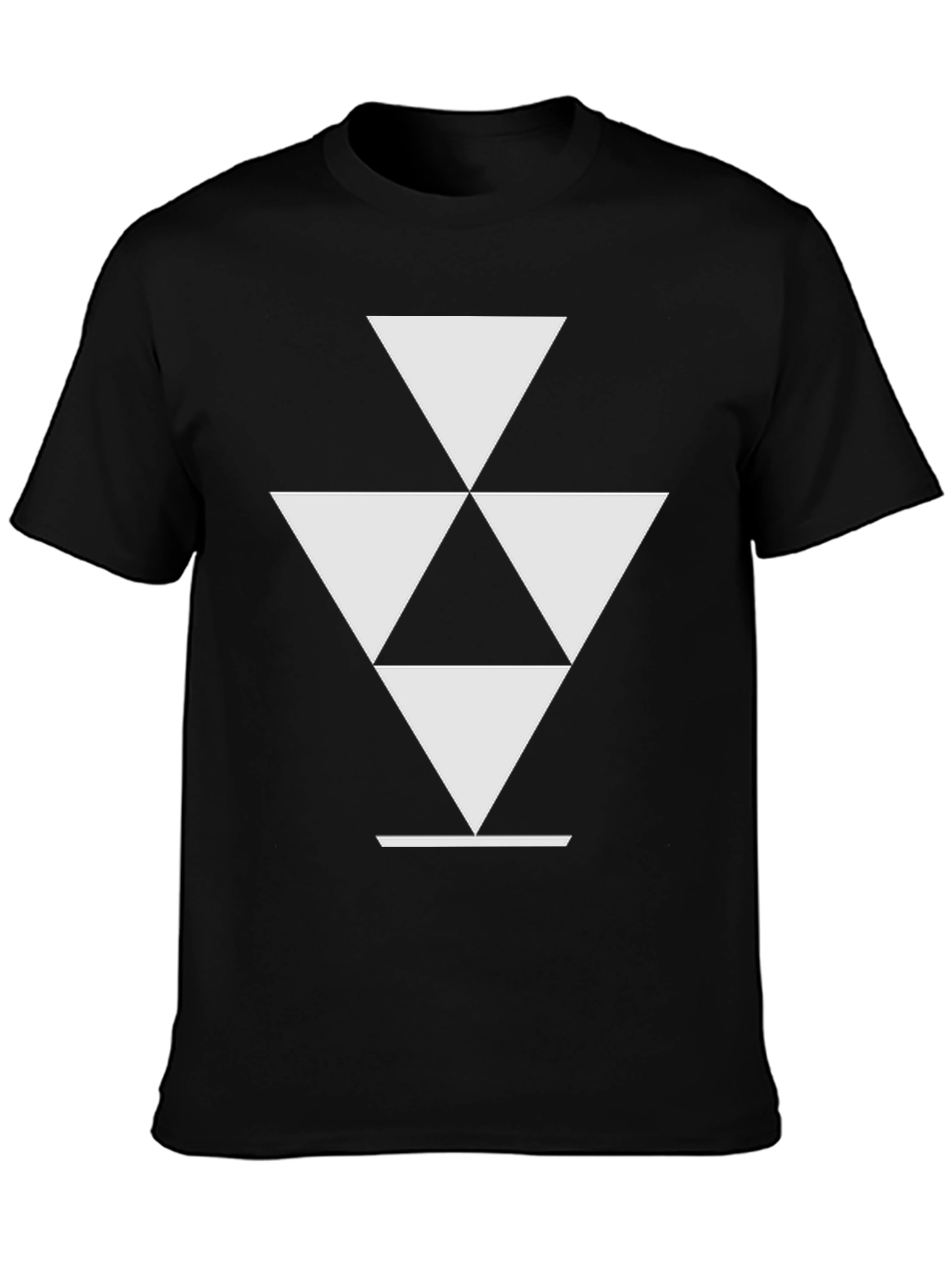 Geometric Triangle Graphic Tee - Stylish Black T-Shirt