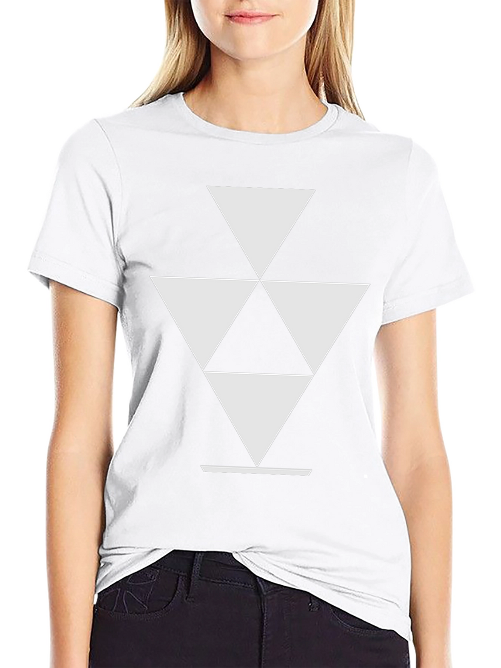 Geometric Triangle Graphic Tee - Stylish Black T-Shirt