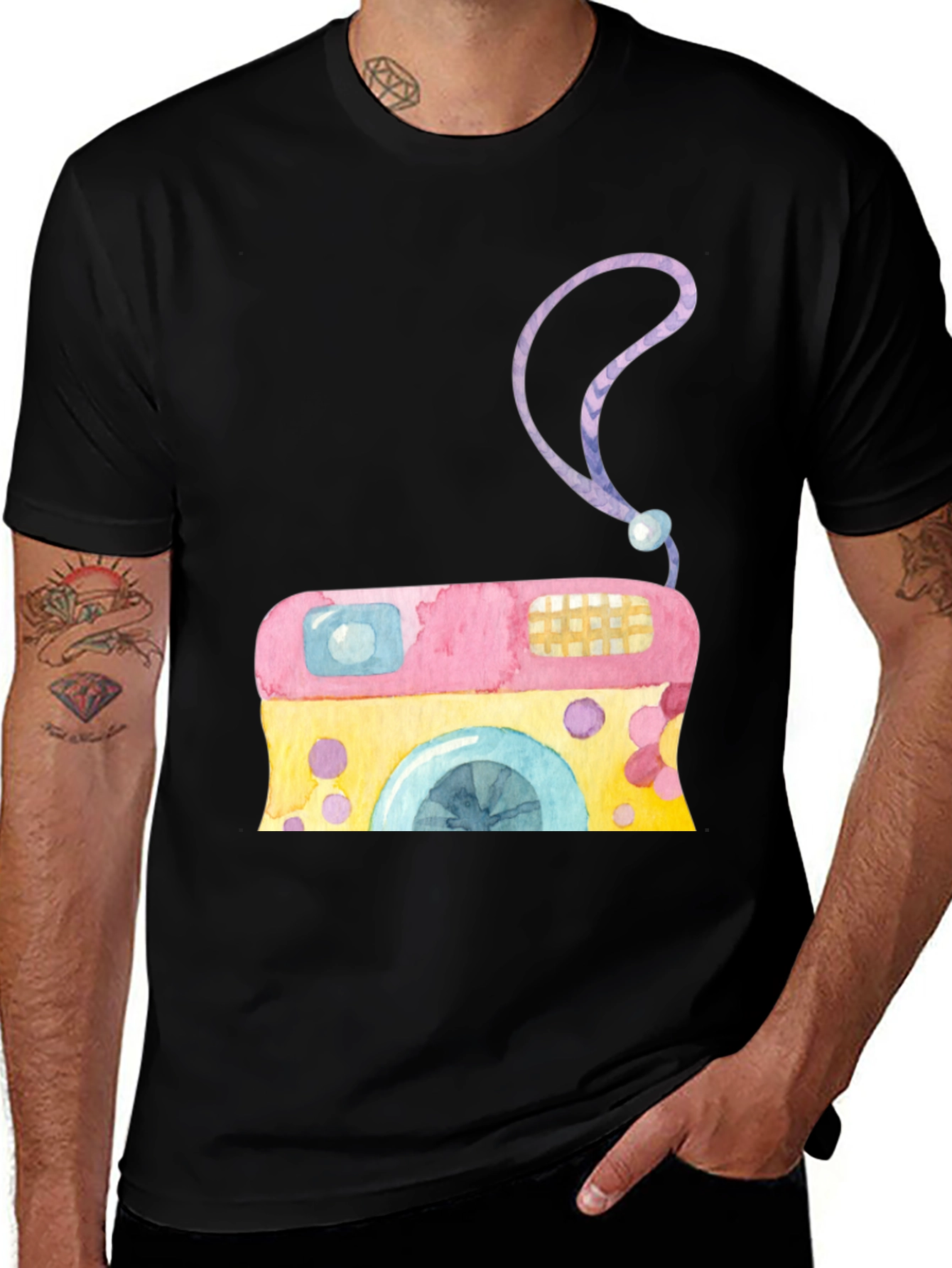 Watercolor Camera Graphic Tee