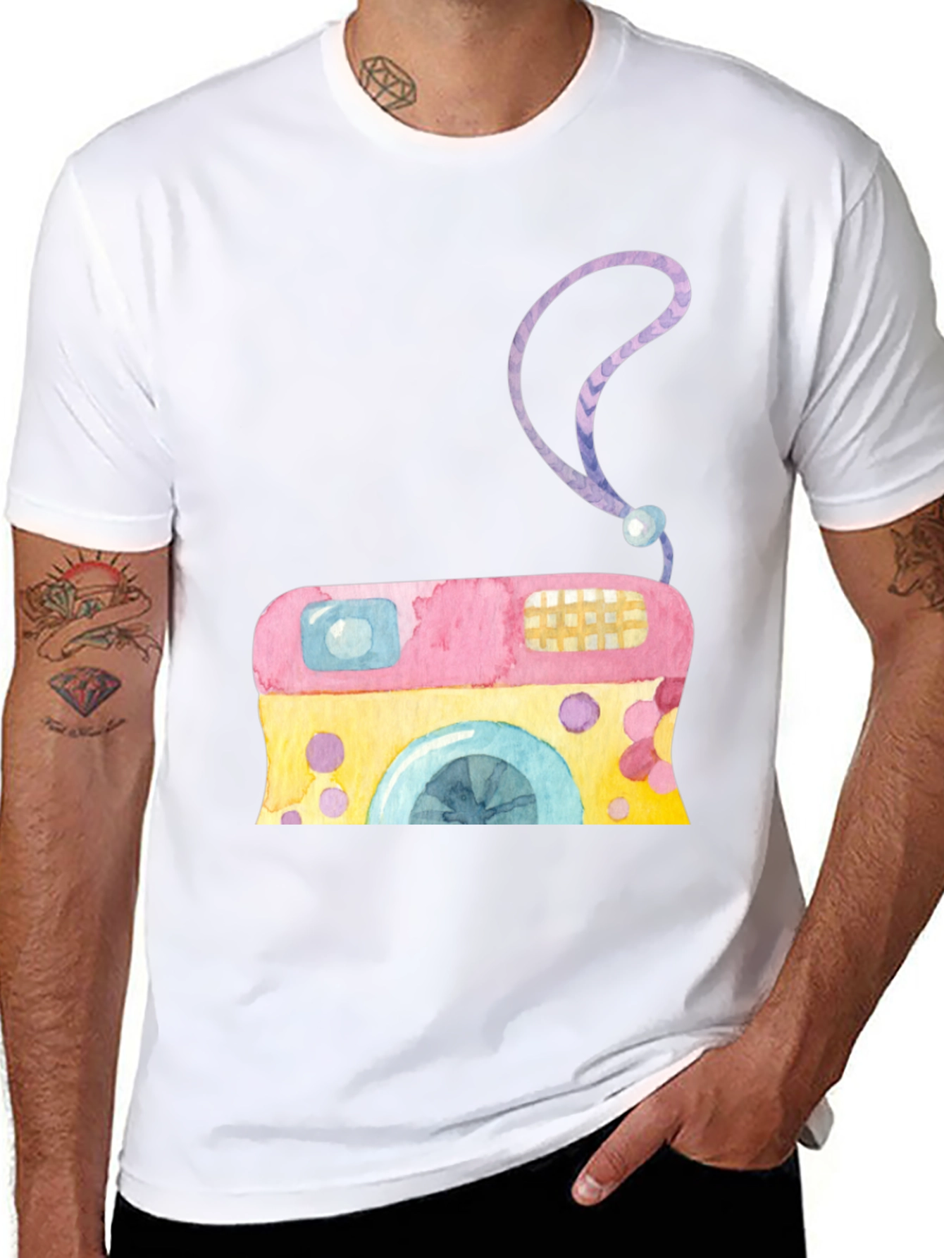 Watercolor Camera Graphic Tee