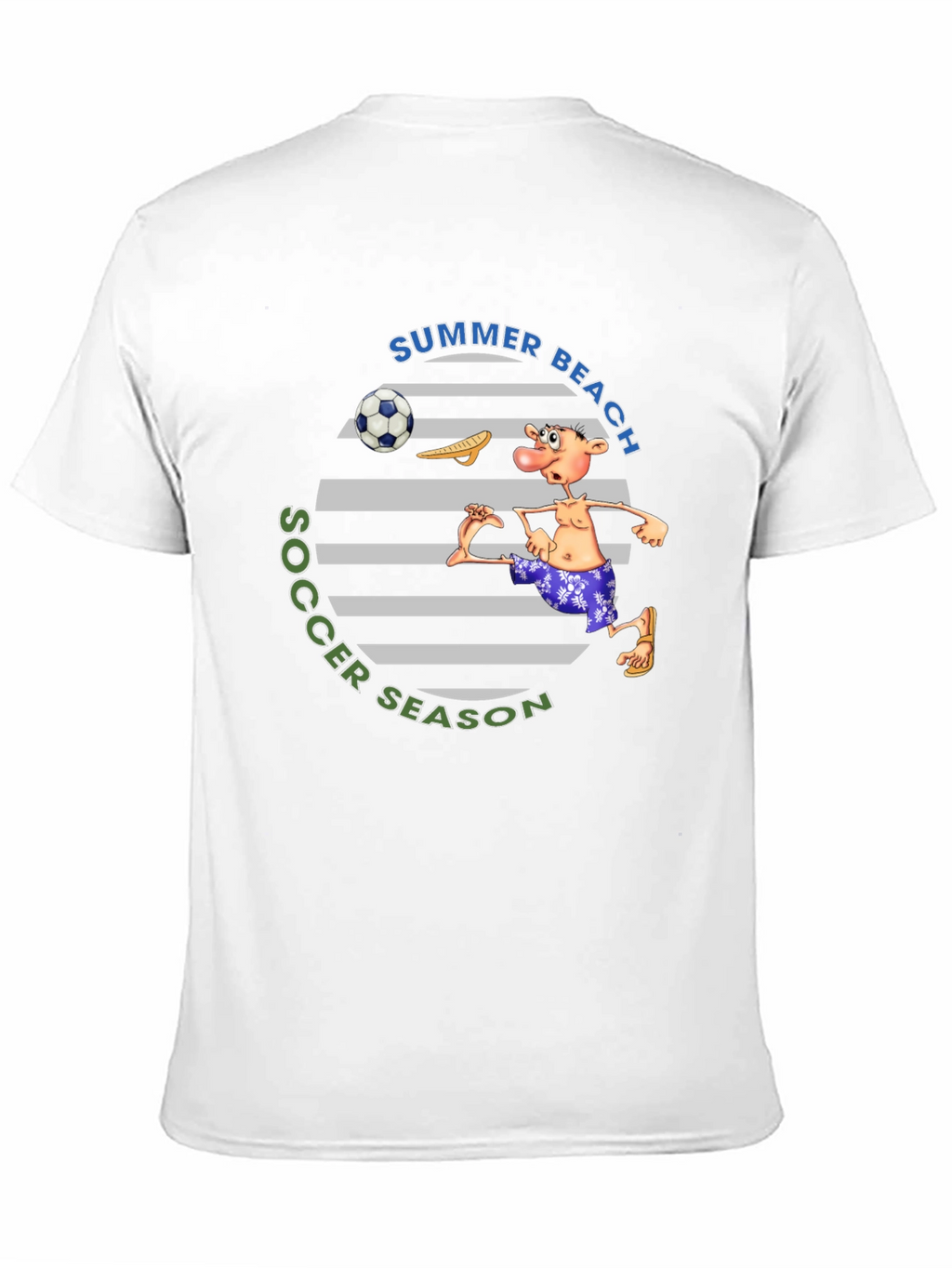 Summer Beach Soccer Season T-Shirt - Funny Cartoon Tee