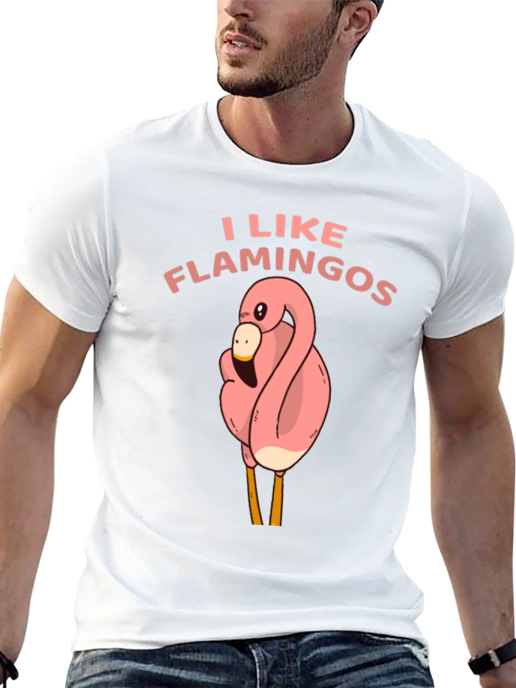 I Like Flamingos Black T-Shirt