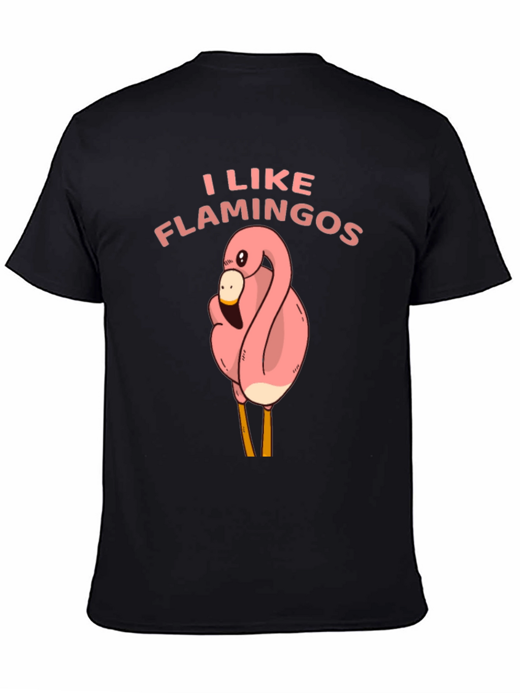 I Like Flamingos Black T-Shirt