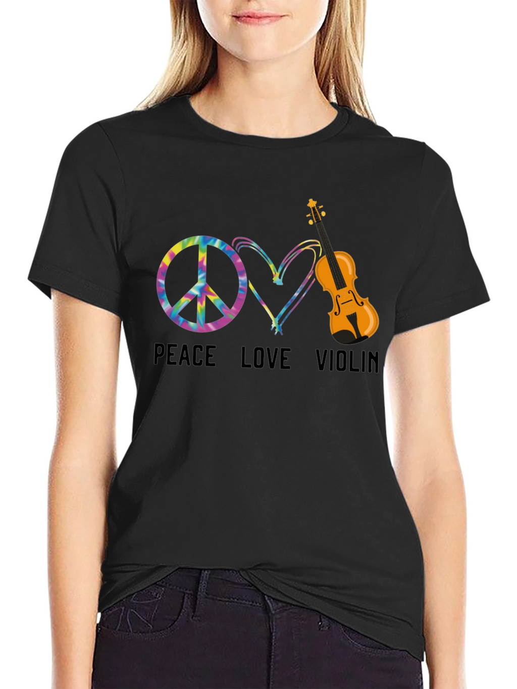 Peace Love Violin T-Shirt - Music Lover Tee