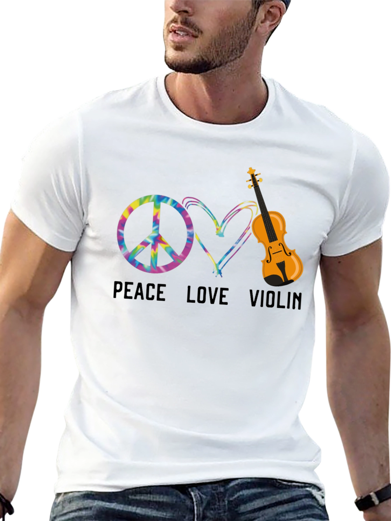Peace Love Violin T-Shirt - Music Lover Tee