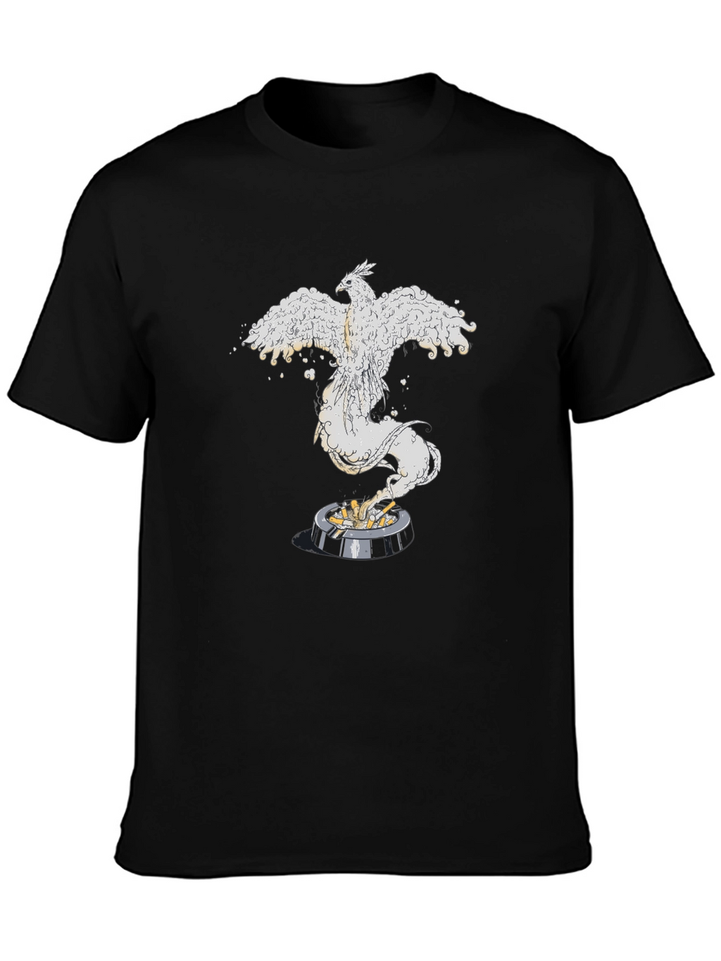 Phoenix Rising Graphic Tee - Black Cotton Comfort