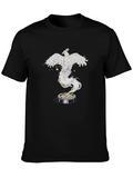 Phoenix Rising Graphic Tee - Black Cotton Comfort
