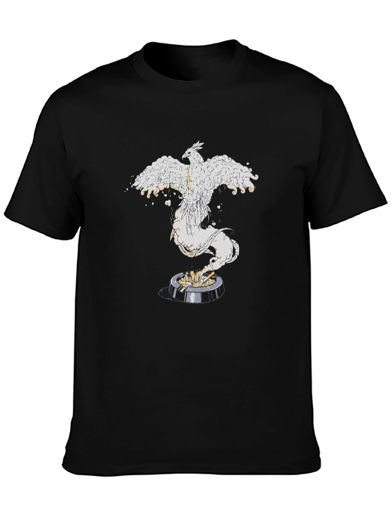 Phoenix Rising Graphic Tee - Black Cotton Comfort