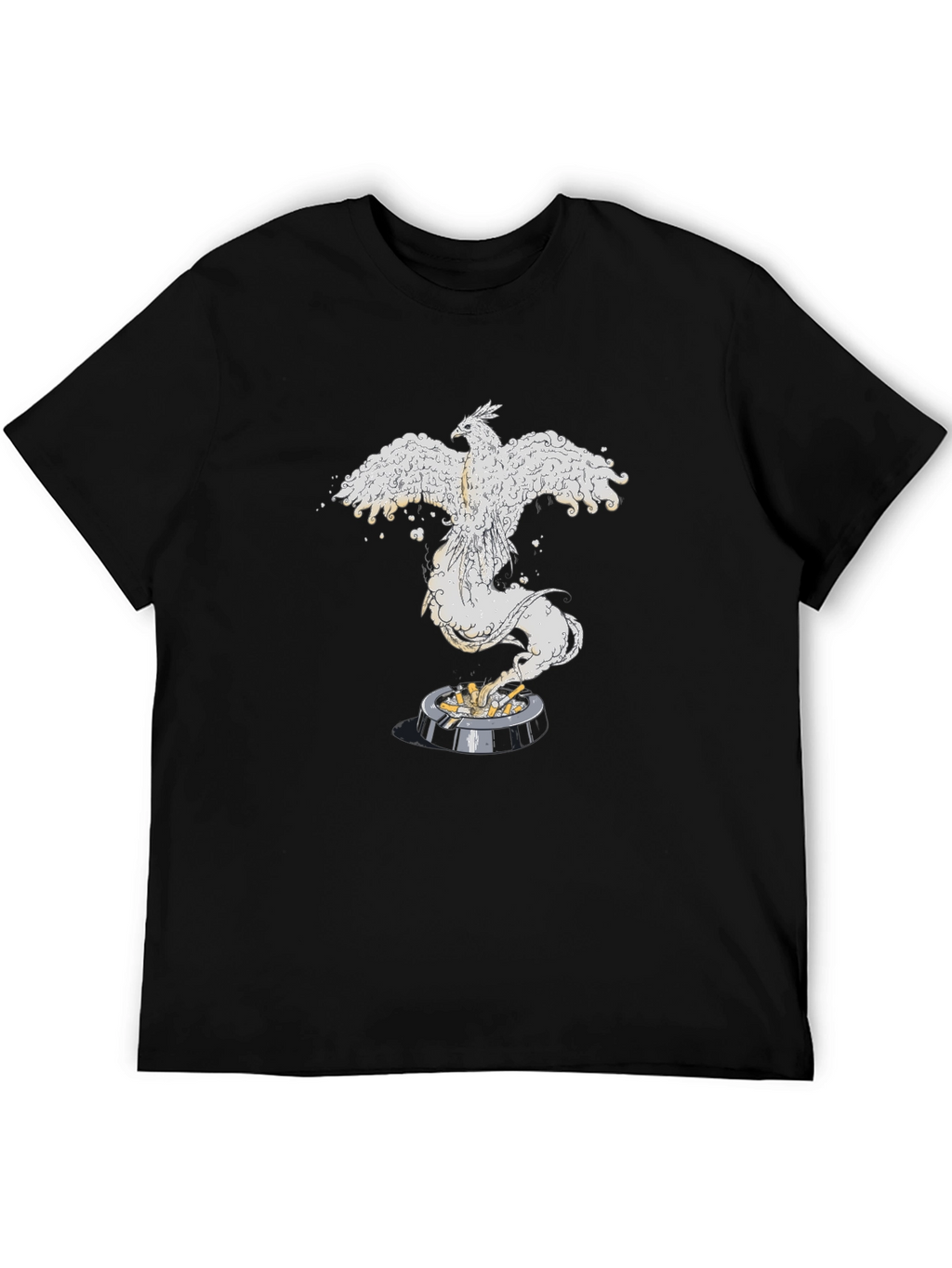 Phoenix Rising Graphic Tee - Black Cotton Comfort