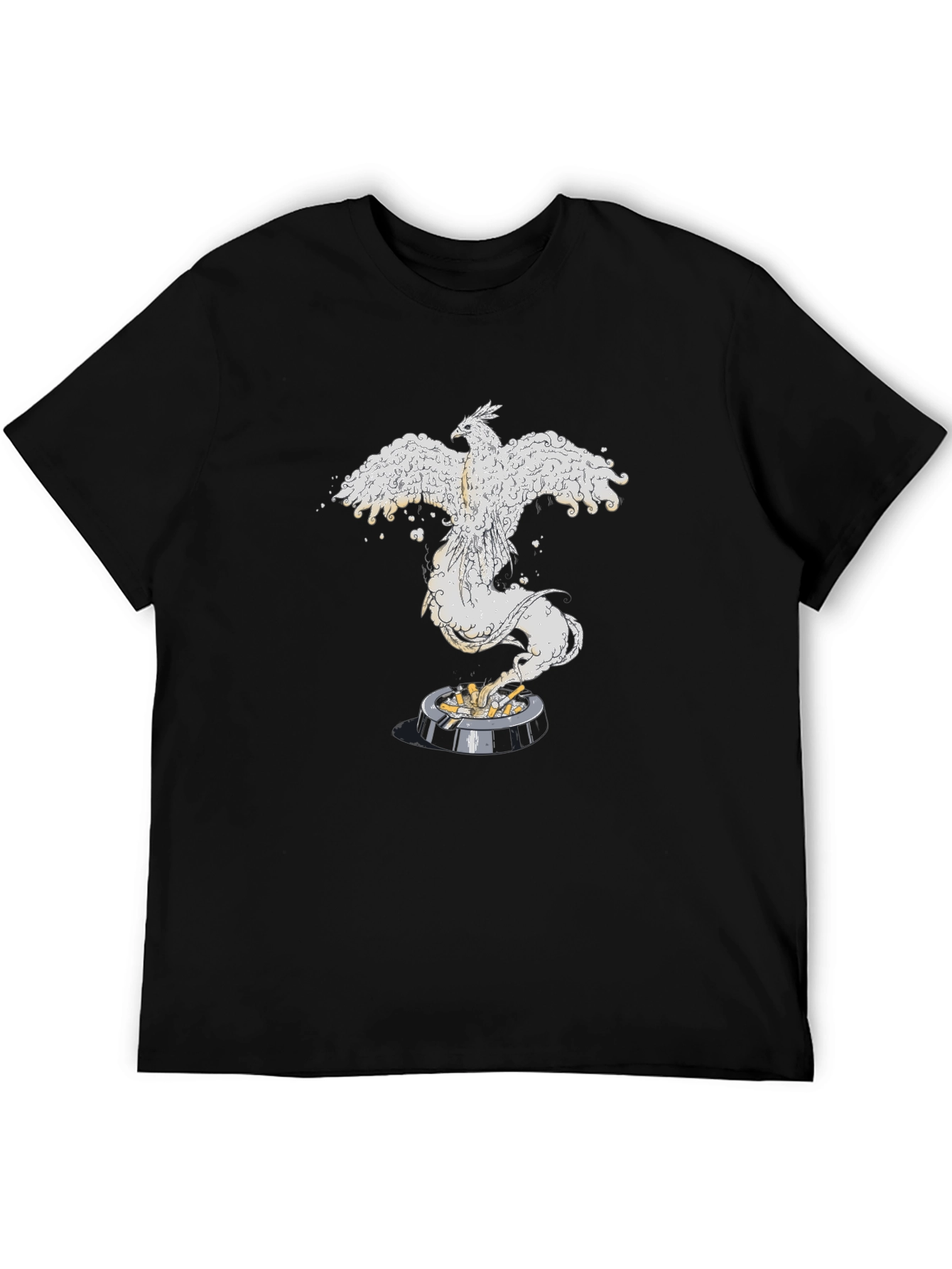 Phoenix Rising Graphic Tee - Black Cotton Comfort