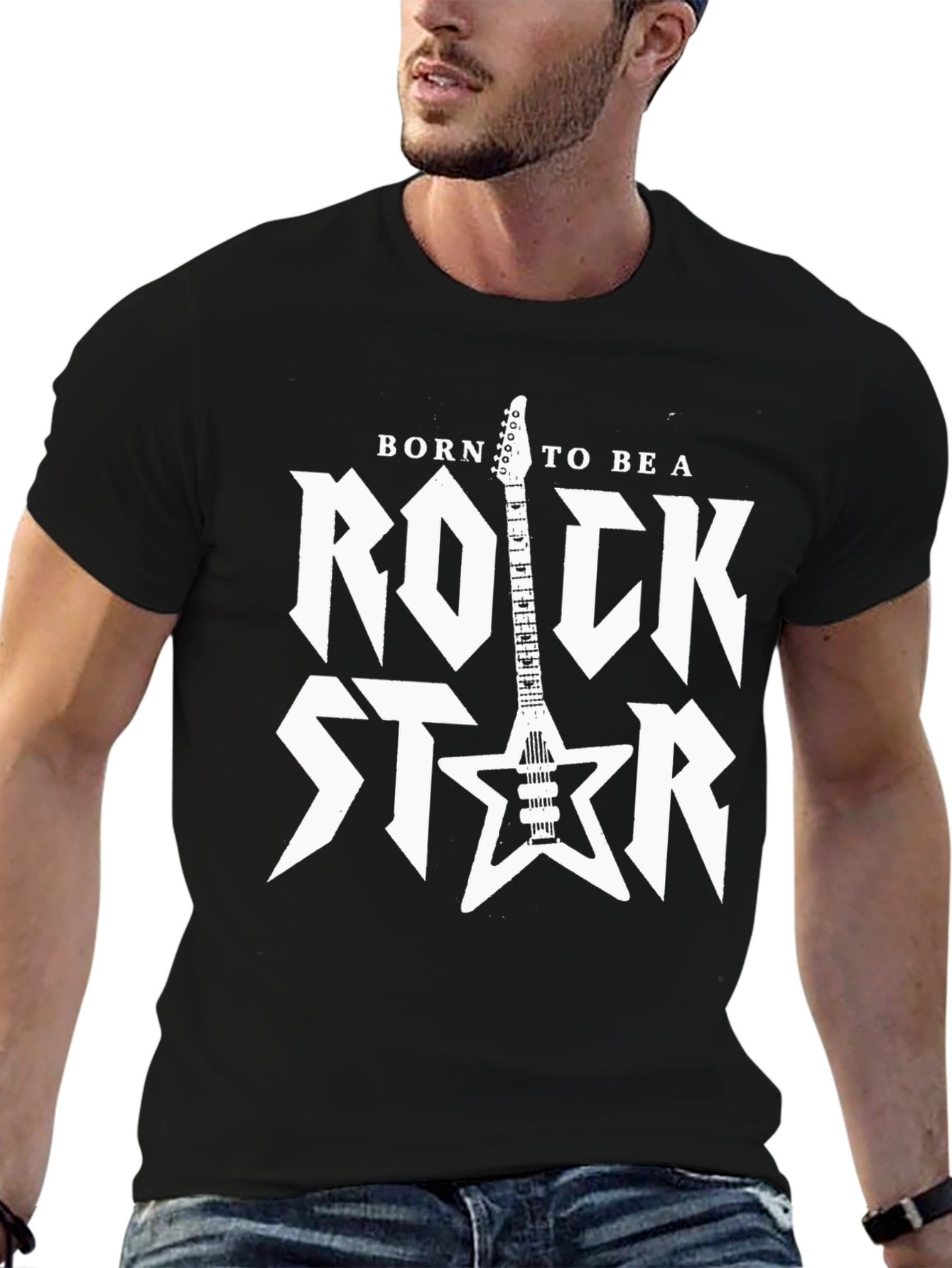 Born to be a Rock Star Black Graphic Tee
