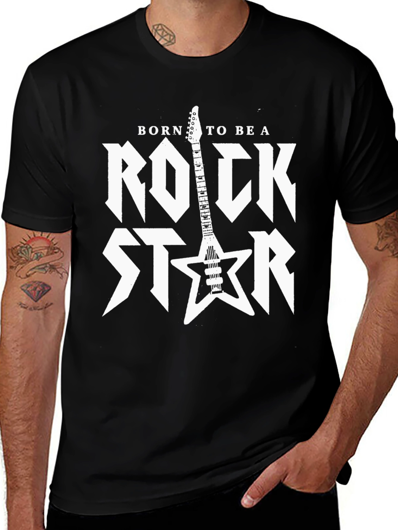 Born to be a Rock Star Black Graphic Tee