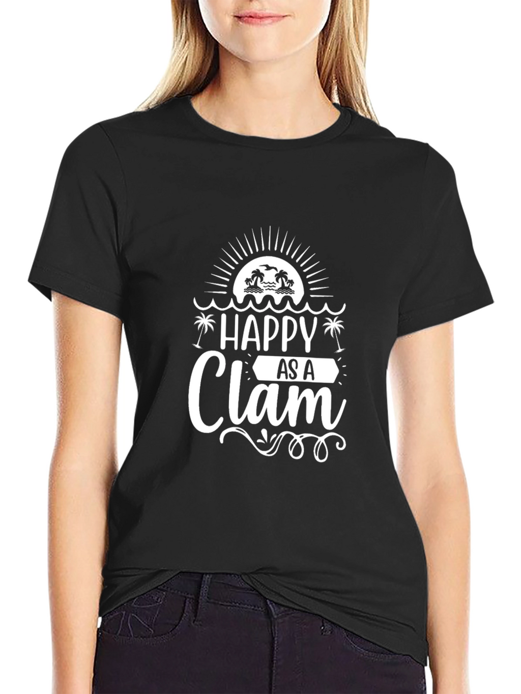 Happy as a Clam Graphic T-Shirt - Beach Vibes