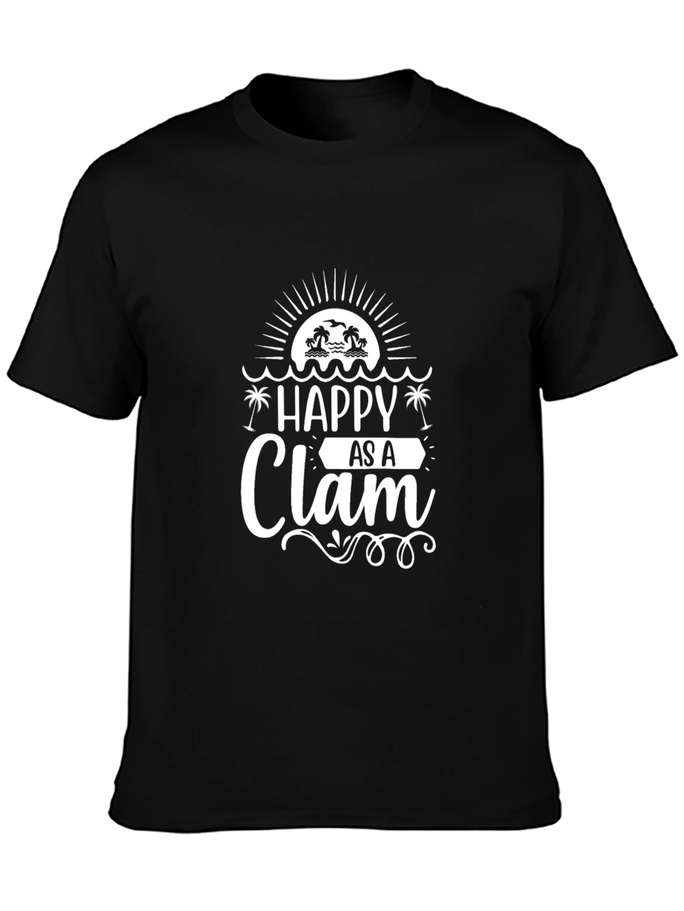 Happy as a Clam Graphic T-Shirt - Beach Vibes