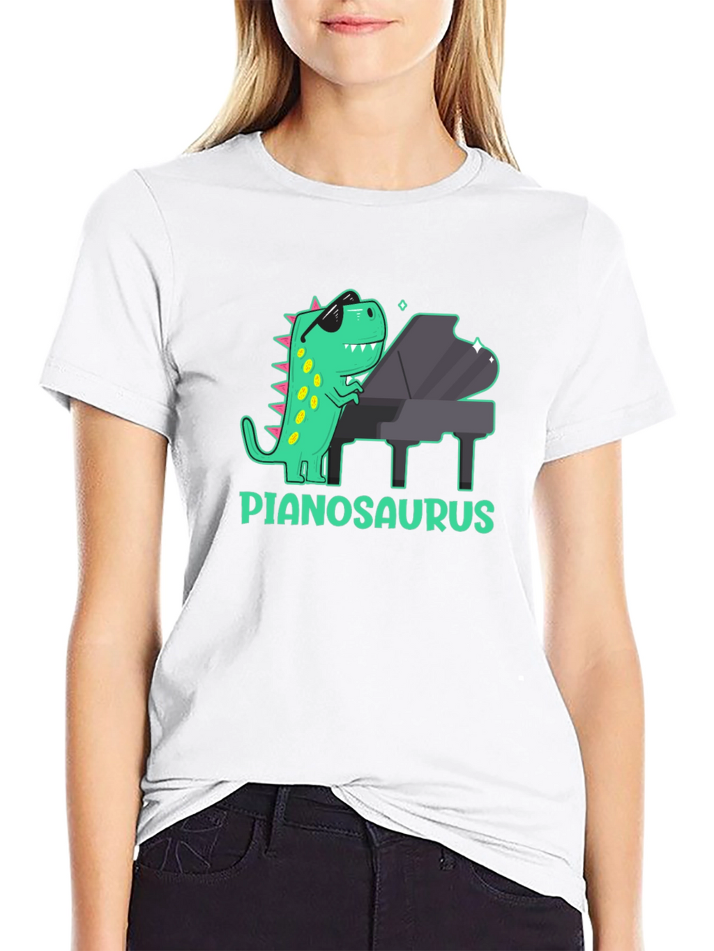 Pianosaurus T-Shirt: Dinosaur Playing Piano
