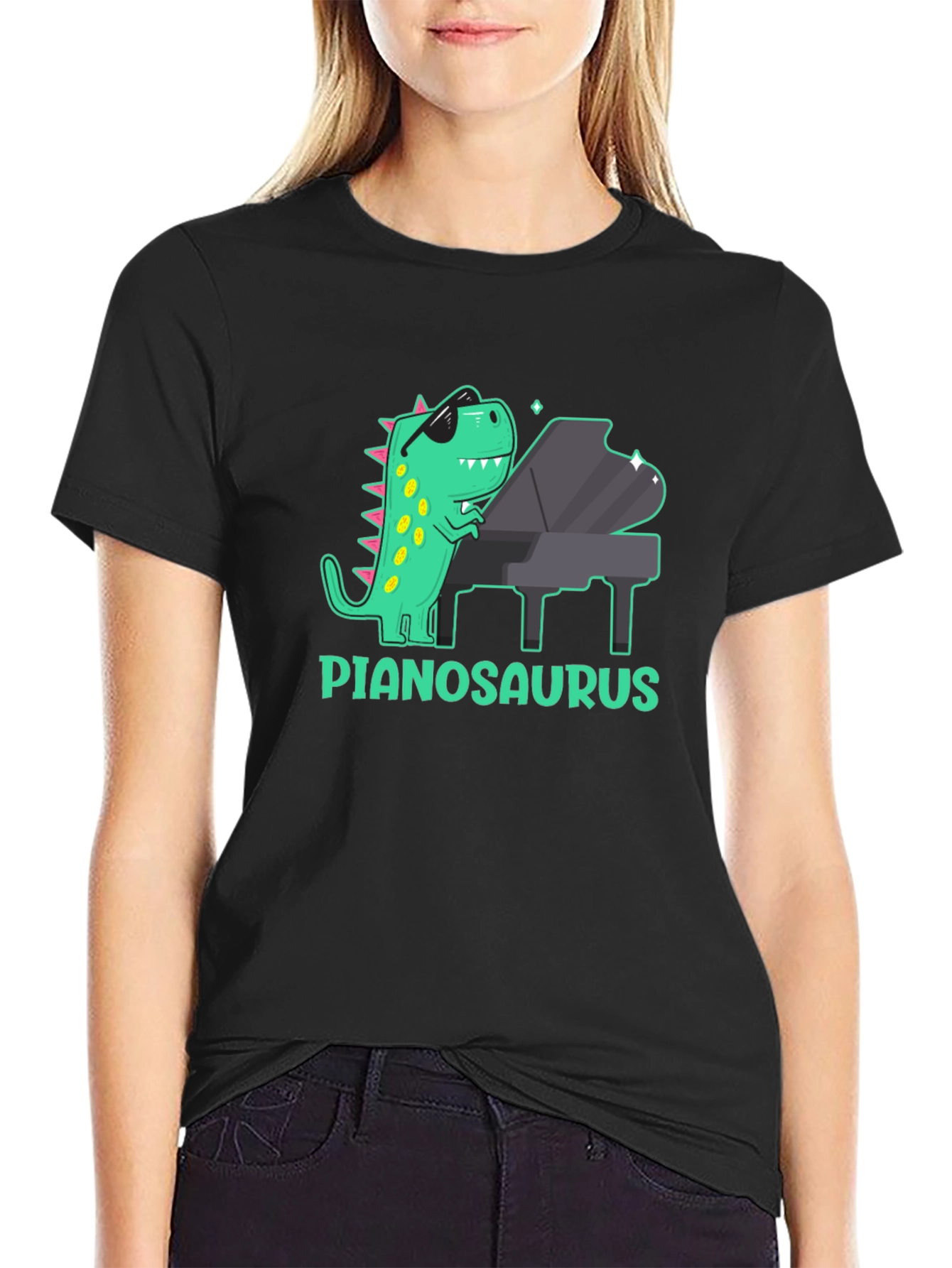 Pianosaurus T-Shirt: Dinosaur Playing Piano