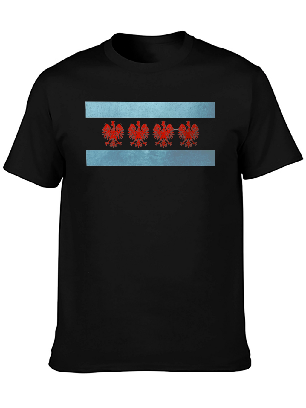 Chicago Flag T-Shirt - Red Eagle Emblem
