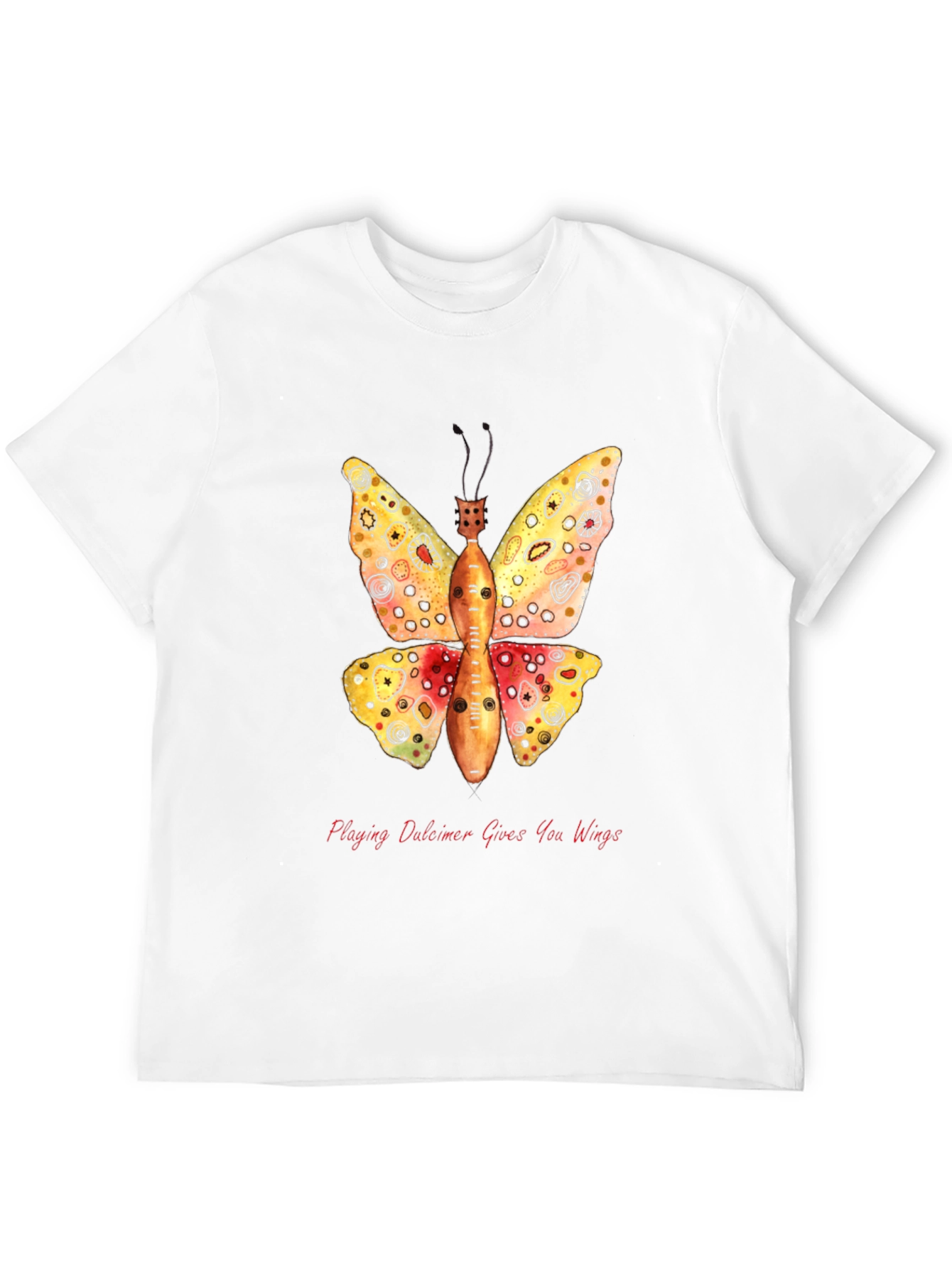 Dulcimer Butterfly Graphic T-Shirt - Play Music!