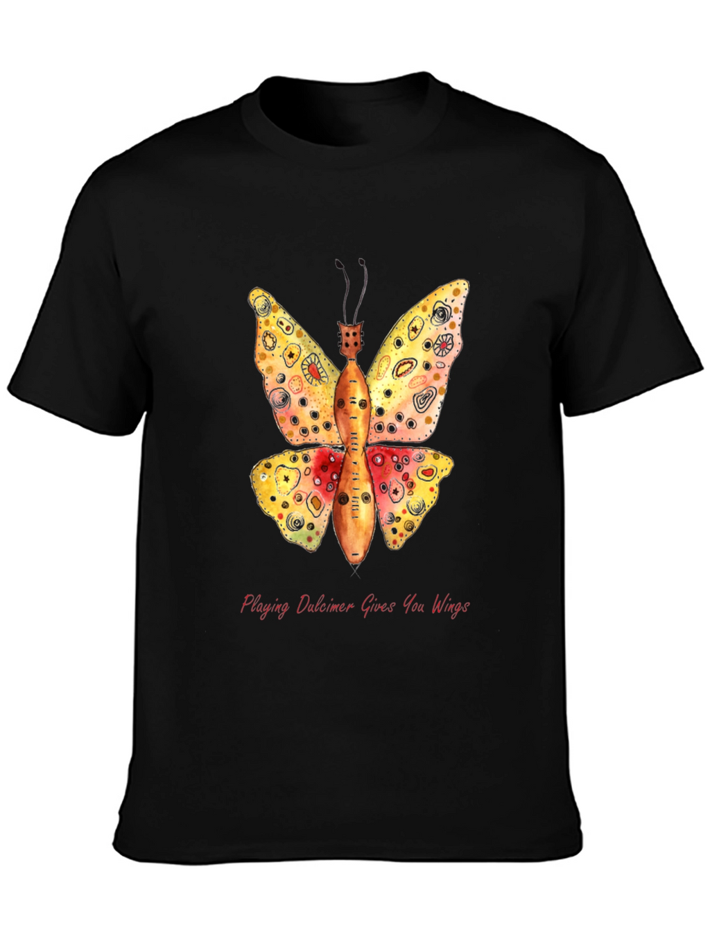 Dulcimer Butterfly Graphic T-Shirt - Play Music!