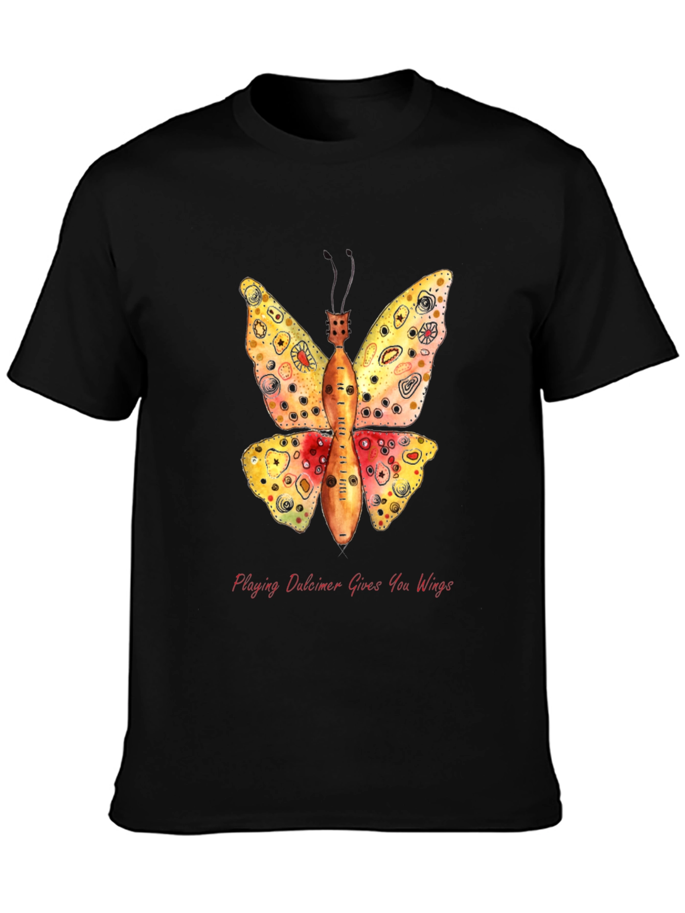 Dulcimer Butterfly Graphic T-Shirt - Play Music!