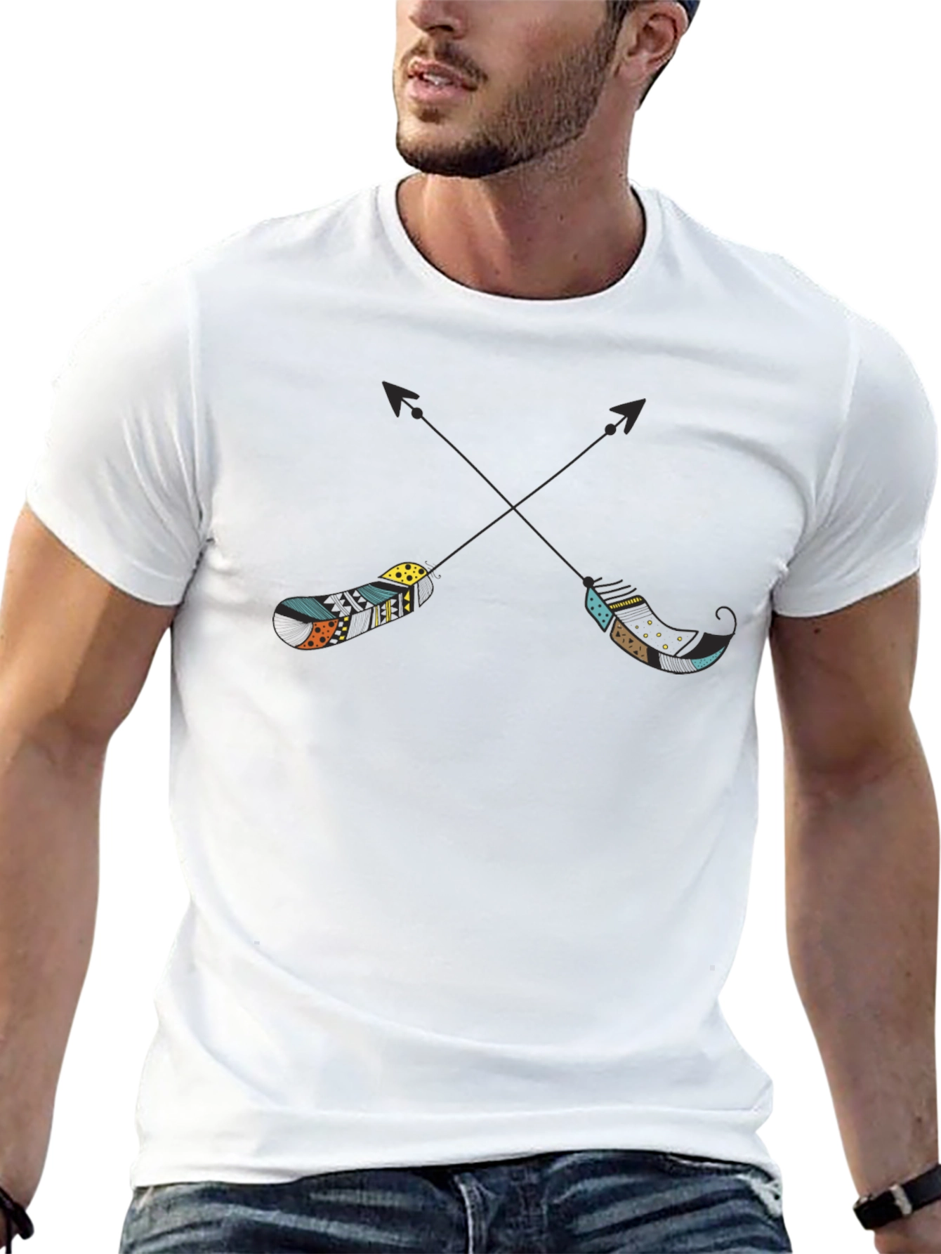 Tribal Arrow Tee - Casual Black T-Shirt