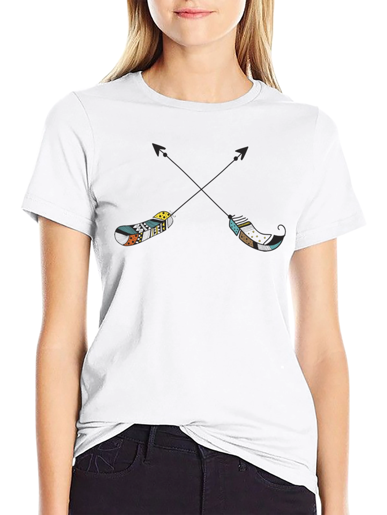 Tribal Arrow Tee - Casual Black T-Shirt