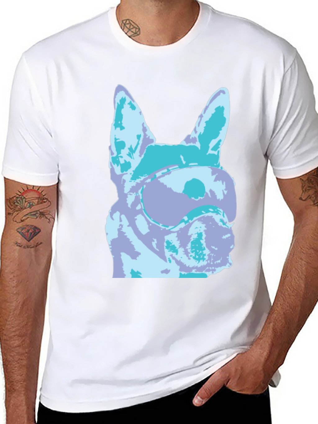 Abstract Dog Graphic T-Shirt