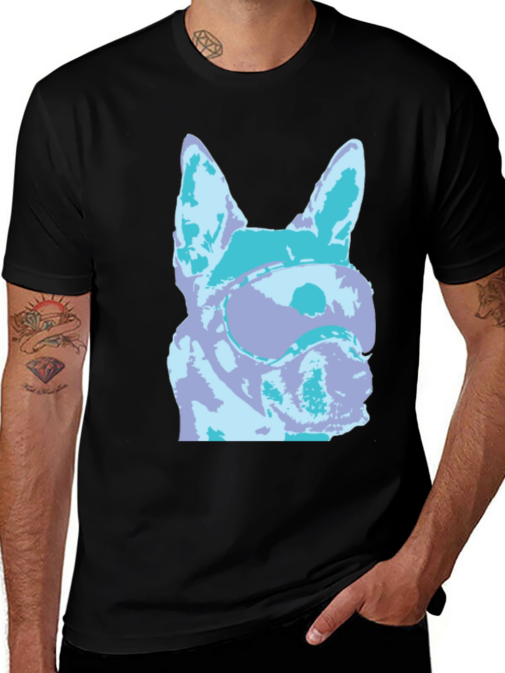 Abstract Dog Graphic T-Shirt