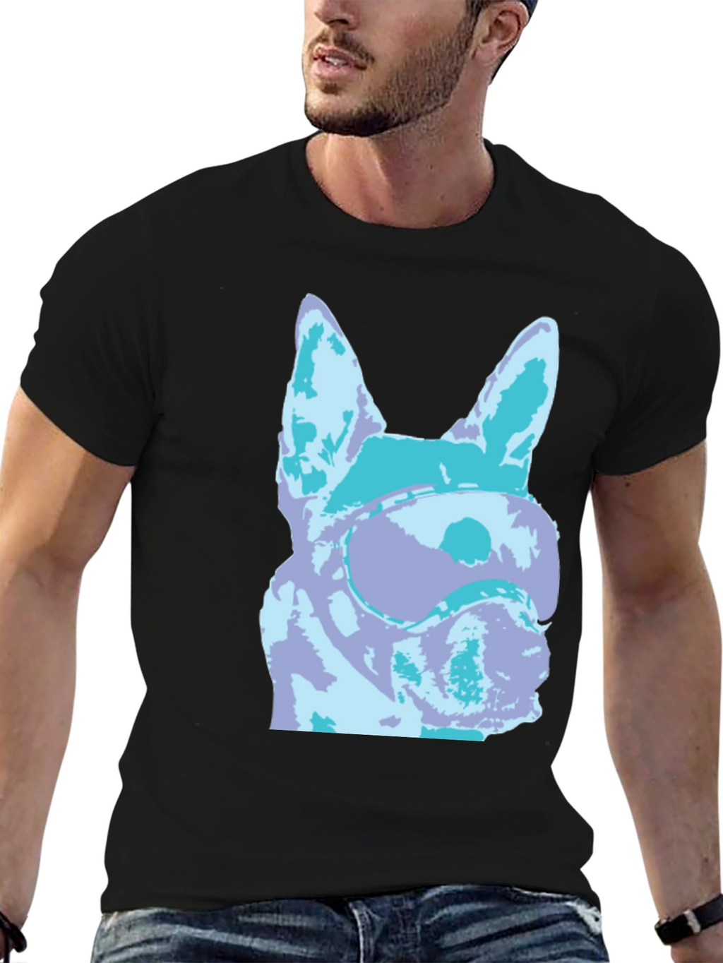 Abstract Dog Graphic T-Shirt