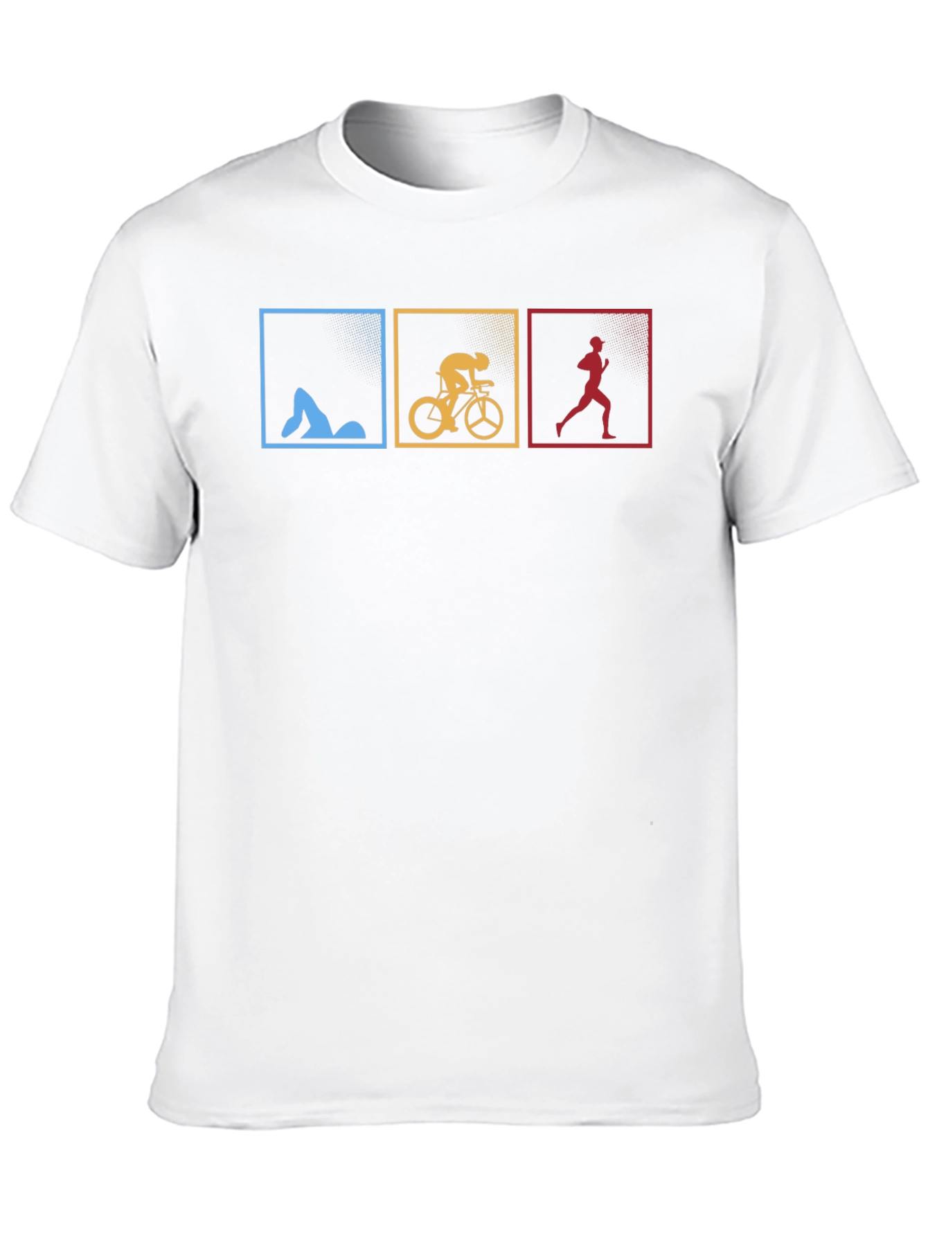 Triathlon Black T-Shirt - Swim Bike Run Design