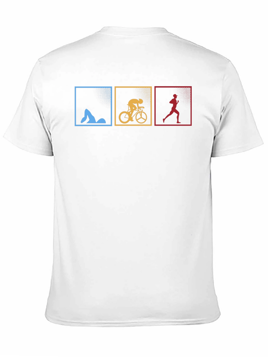 Triathlon Black T-Shirt - Swim Bike Run Design