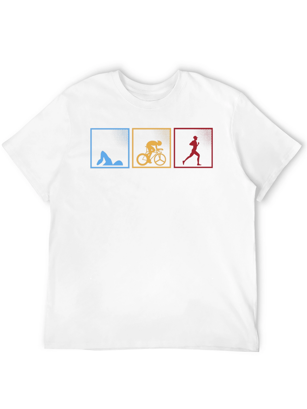 Triathlon Black T-Shirt - Swim Bike Run Design